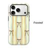 Dainty Pastel Cream Yellow Blue Brown Striped Bow Pattern Art Film Aesthetic Protective Shockproof Bumper Phone Case For iPhone 14 15 16 Pro Max Plus
