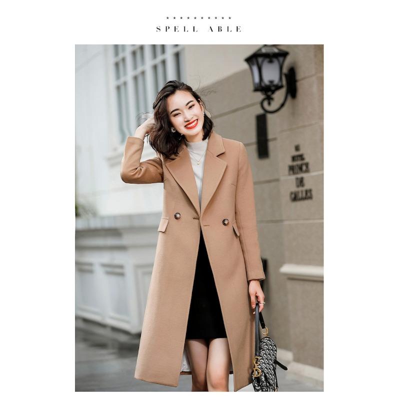 Autumn and Winter New Thickened Woolen Women's Coat Wish Multi-colored Plus Long Coat