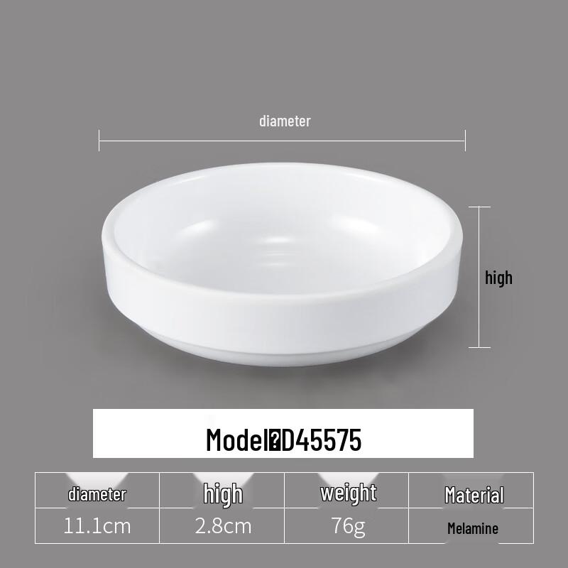 Round Melamine Dipping Plates - 10-Pack
