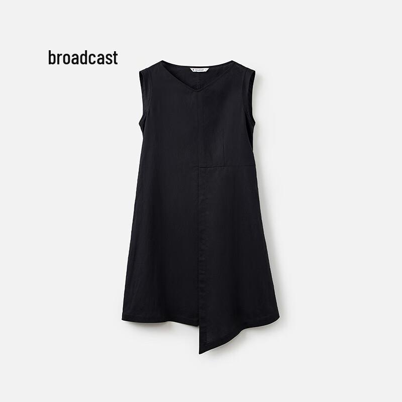 

Broadcast Sleeveless Irregular Little Black Short Dress M