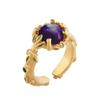Purple Ivy Elegant Grape Ring In Vintage Style With Adjustable Open Design Women For
