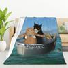Fun Cats Digital-printed Polyester Bedroom Velvet Flannel Soft Sofa Cover Blanket Fleece Soft Sofa Cover Blankets for Beds