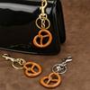 Keychain Pendant Realistic Caramel Bread Design Car Key Holder with Alloy Lobster Clasp Scratch-Resistant Decorative Bag Charm