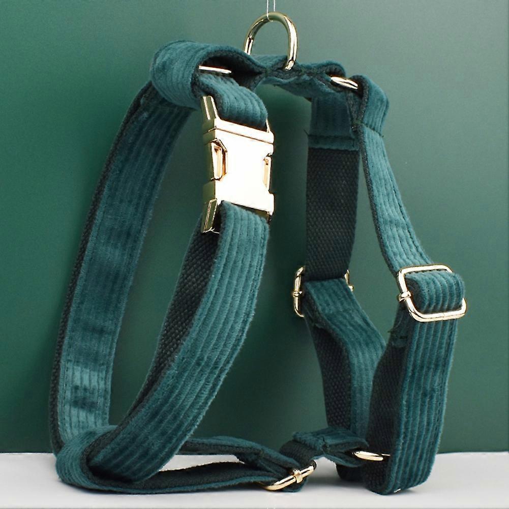 Dunkelgrünes Stoff-Haustierhalsband Hundehalsband Outdoor Hundeleine Hundehalsband M