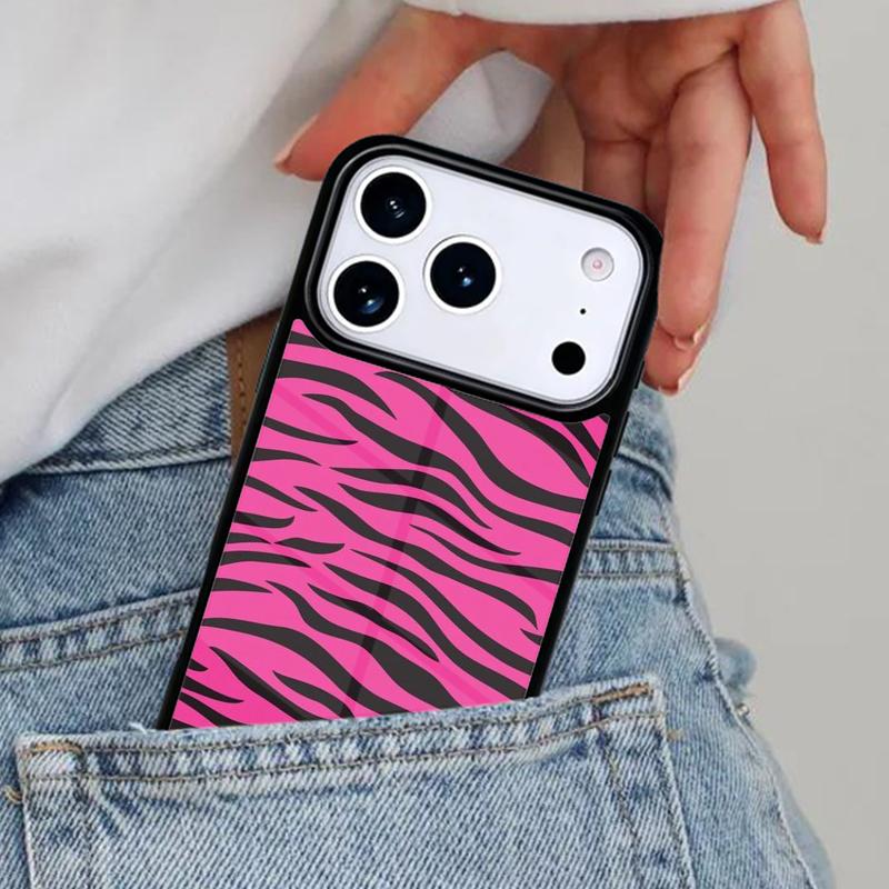 PINK ZEBRA SKIN Phone Case for iPhone 17ProMax 12 13 14 15 16e 17 Pro Max Plus Air Cover