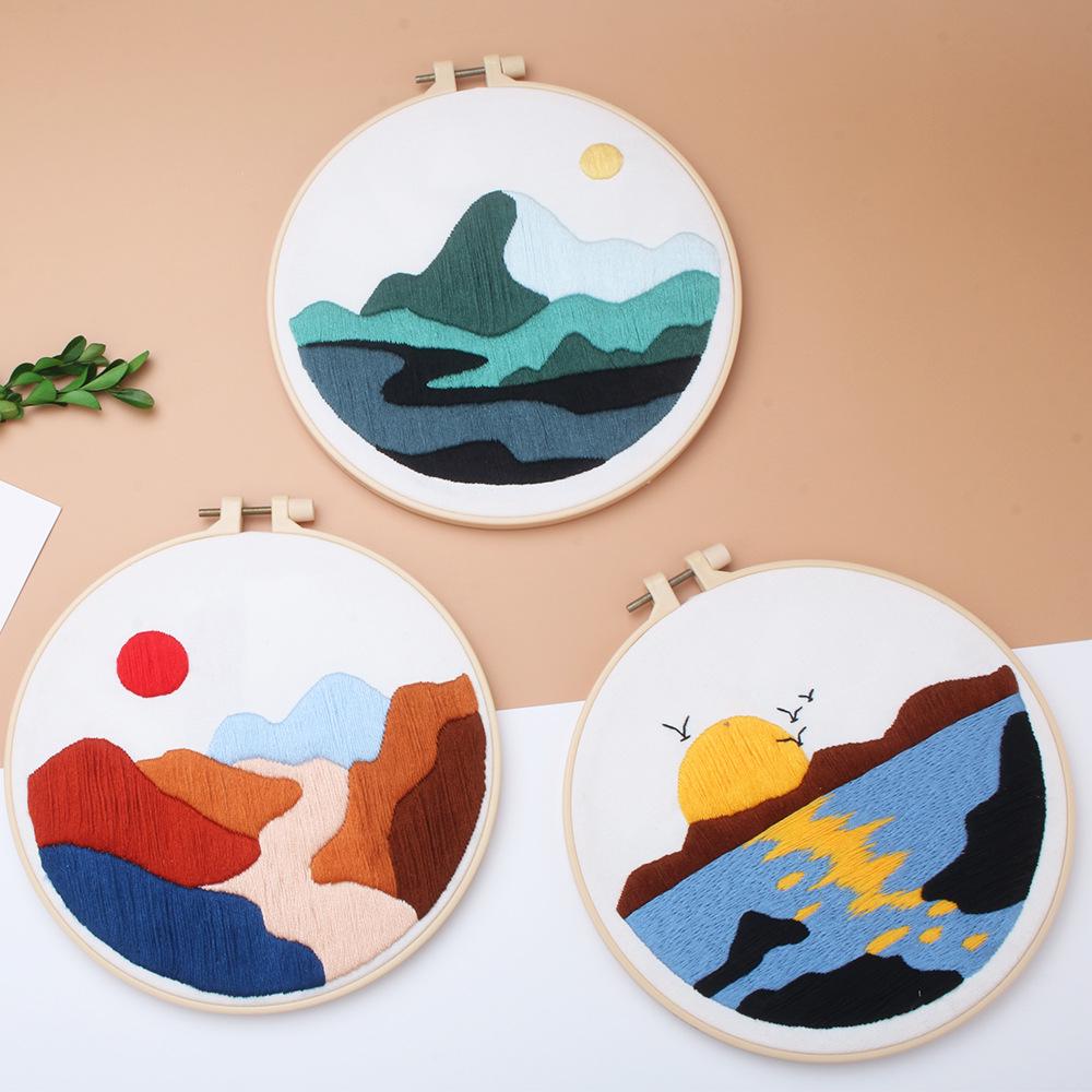 DIY Cross-Border Embroidery Kit: Brocade Rivers & Mountains