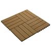 VidaXL 11x Carreau de Terrasse Relief WPC 30x30 cm 1 m² Teck Dalle de Jardin 45037