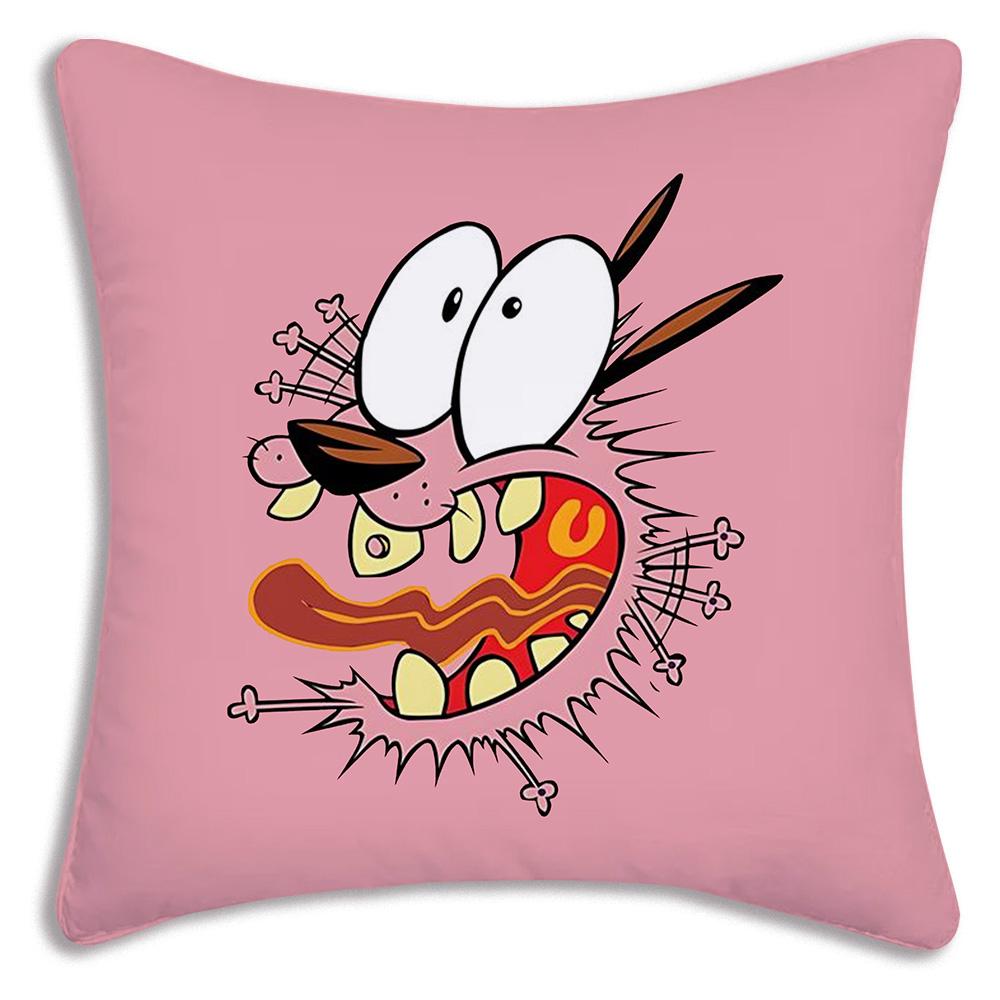 Anime For C-Cowardly Dog Pillow Covers Cartoon Sofa Decorative Home Double-sided Printing Short Plush Cute Cushion Cover