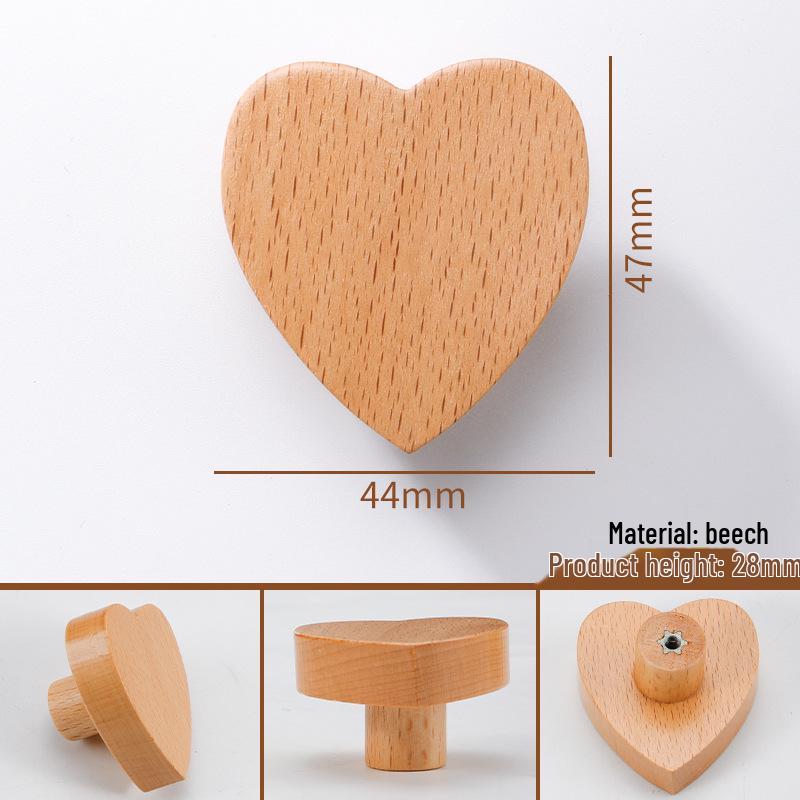 Solid Wood Cartoon Drawer Pull Knob for Children's Room