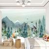 Nordic 3D Wall Mural Hand Painted Woods Valley Cartoon Fox Wallpaper Children's Room Background Wall Decor Papel De Parede 3 D