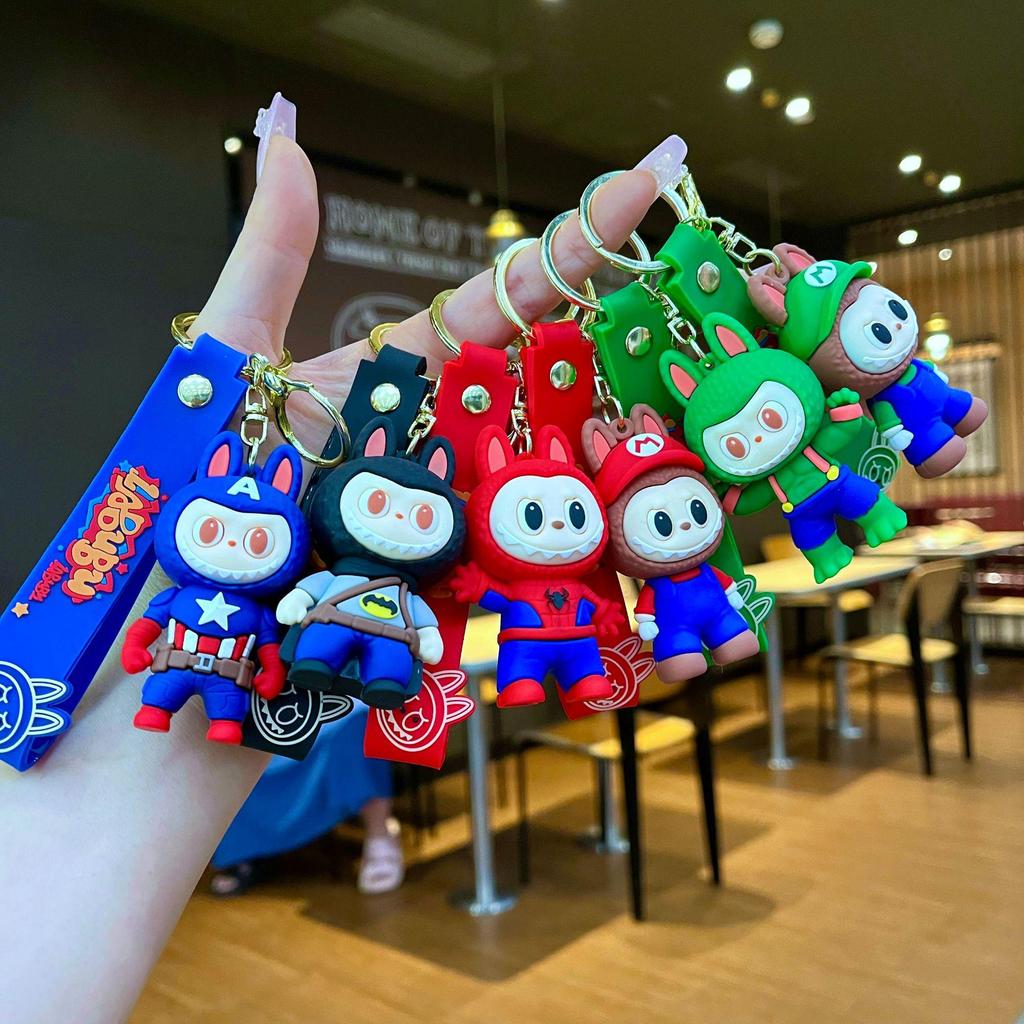 Bedårande Gris & Panda Stapelleksak Hängsmycke Nyckelring - Sött Par Bilväska Tillbehör, Perfekt Liten Gåva