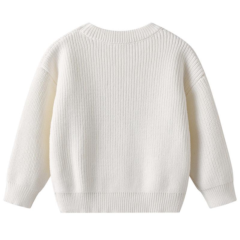 Autumn and Winter Hand-embroidered Love Baby Infant Base Knitted Sweater Birthday DIY Cotton Children's Sweater