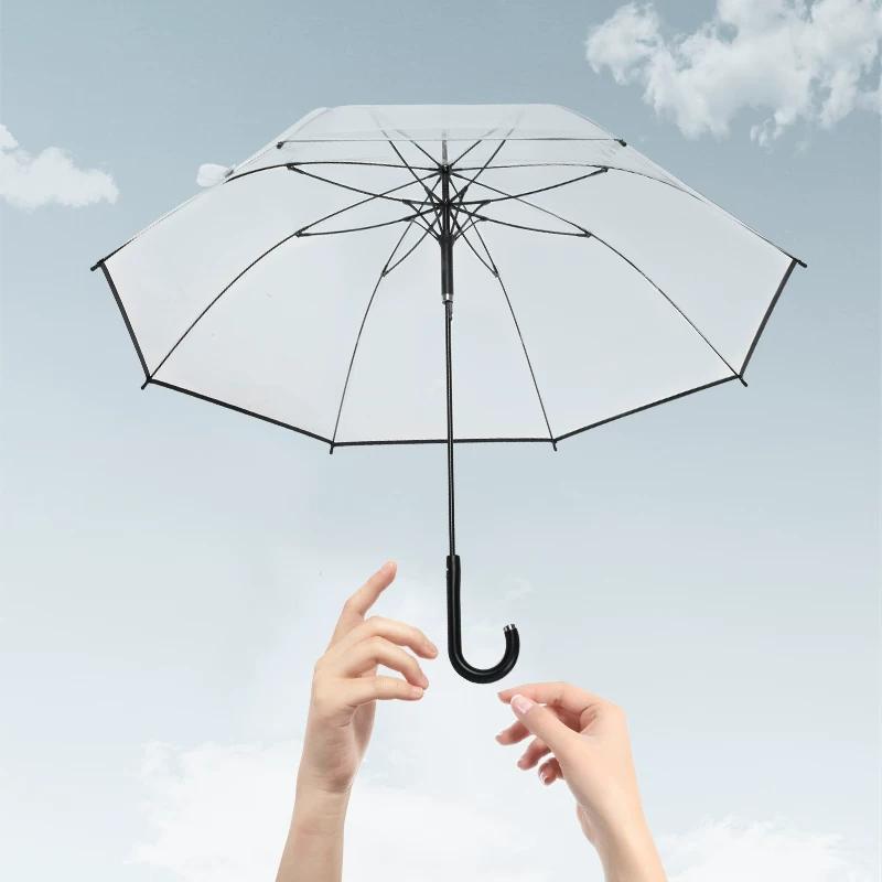 Snow Castle Transparent Umbrella, Internet Celebrity Umbrella, Women's Light Luxury Long Handle Umbrella, Automatic Umbrella, Ins Style Large Size