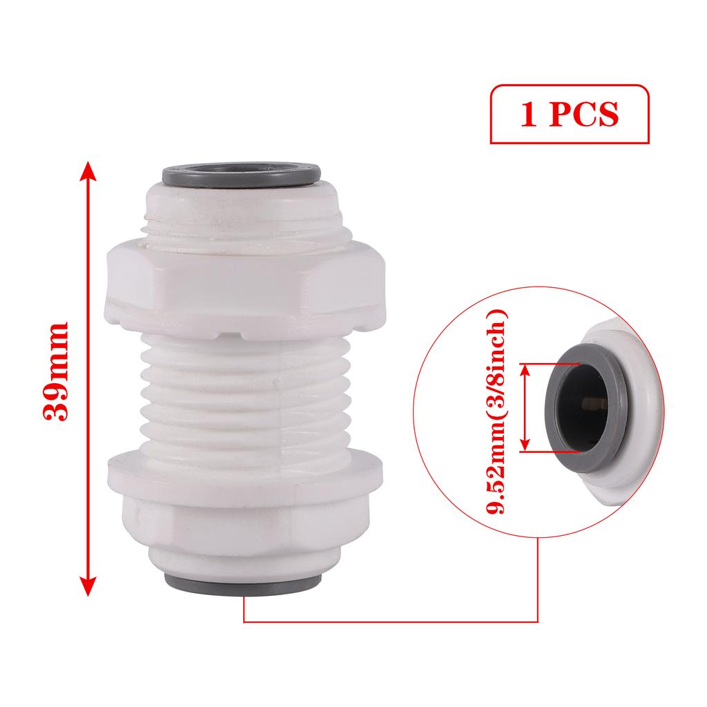 3/8" Garden Irrigation Hose Fitting Bulkhead Straight Head Slide Lock Straight Push 40 Micron Filter Pipe Purifier Accessories