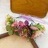Rose Flower Headband Festival Wedding Green Leaf Floral Headpiece Flower Crown  for Women Girls