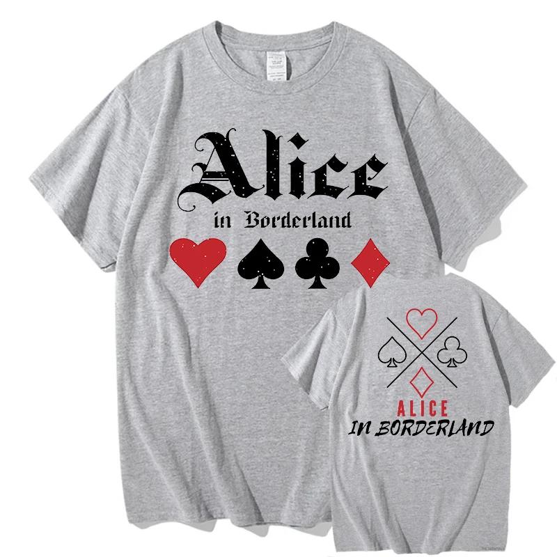 100% Cotton Vintage Alice In Borderlands T-Shirts Summer Letter Unisex Fashion Tour 2026 T Shirts Men/Women Oversize Loose Tees
