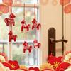 12/24Pcs Swedish Dala Horse Christmas Ornaments Xmas Horse New Year Decorations Christmas Tree Party Home Pendant DIY Ornam X4U6