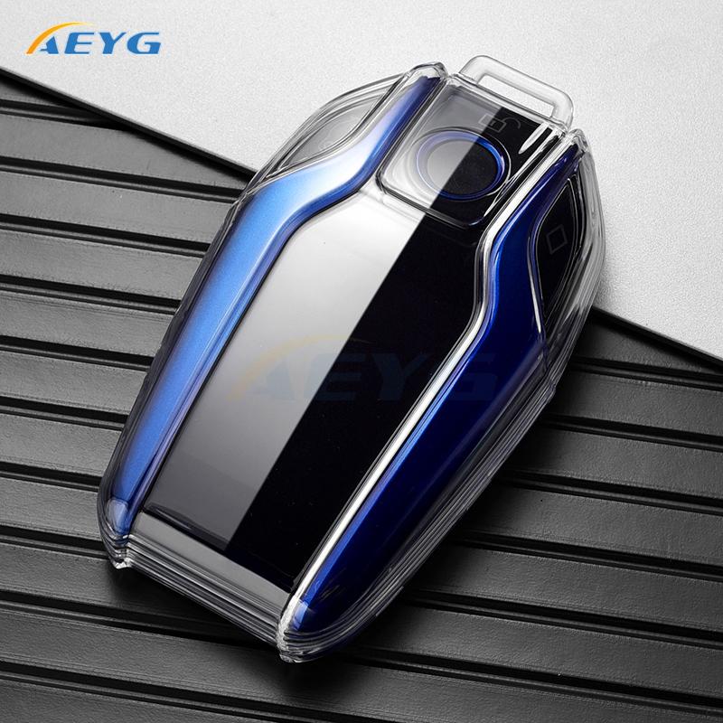 Tpu Car Key Case Cover Shell Fob For Bmw Display Lcd 5 Series 6 Series 7 Series 8 Series G01 G02 G05 G11 G12 G30 Keychain