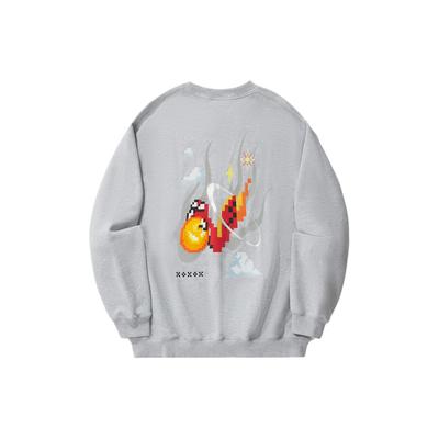Li Ning Daily Prosperity Series Dragon Year Dragon Totem Loose Pullover Sweatshirt Men Sweatshirt Gray AWDU333-6