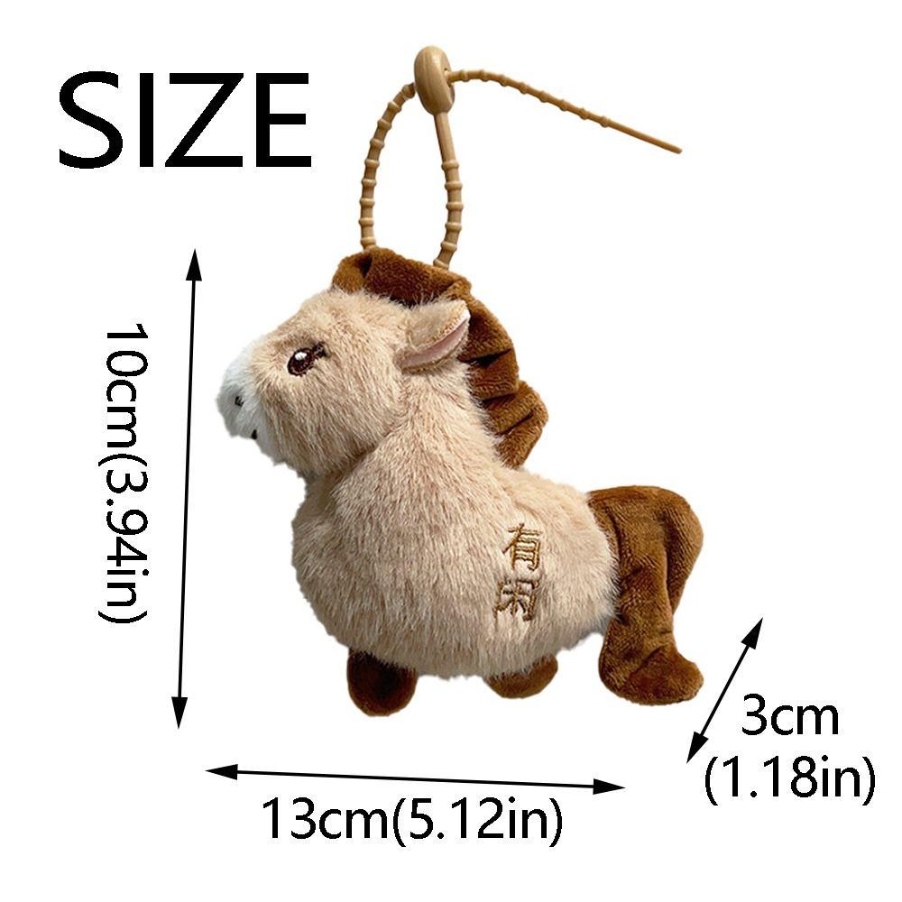 Cute Plush Horse Doll Pendant Cartoon Chinese New Year Gift Zodiac Pony Figurine Birthday Gift