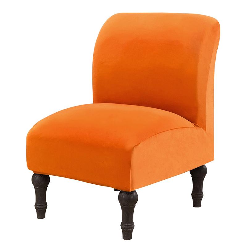 1Pc Solid Color Fashion Armless Accent Chair Cover DIY Polyester Fiber Stretch Slipcovers Protector Velvet Single Sofa covers