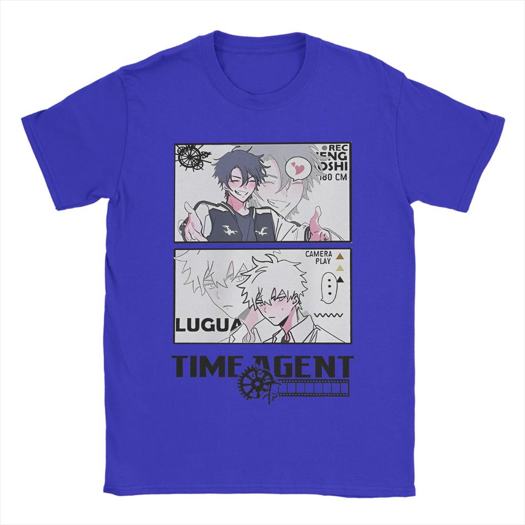 Αστεία Μπλουζάκια Anime Lu Guang για Άνδρες, Στρογγυλή Λαιμόκοψη, Βαμβακερά T-Shirts, Πράκτορας του Χρόνου, Κοντομάνικο T-shirt, Μεγάλα Μεγέθη, Εμπορεύματα