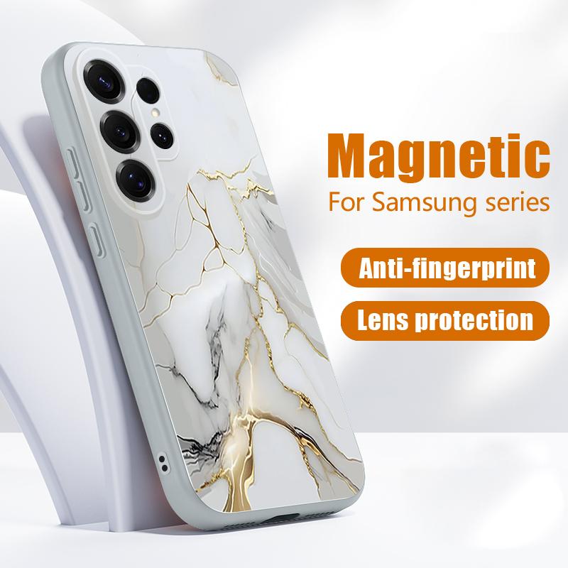 Magnetisch Für Magsafe Hülle Für Samsung Galaxy S26 Ultra S25 Edge S24 Plus S23 FE S22 A17 A54 A55 A56 A57 5G Sandstein Marmor Muster Abdeckung