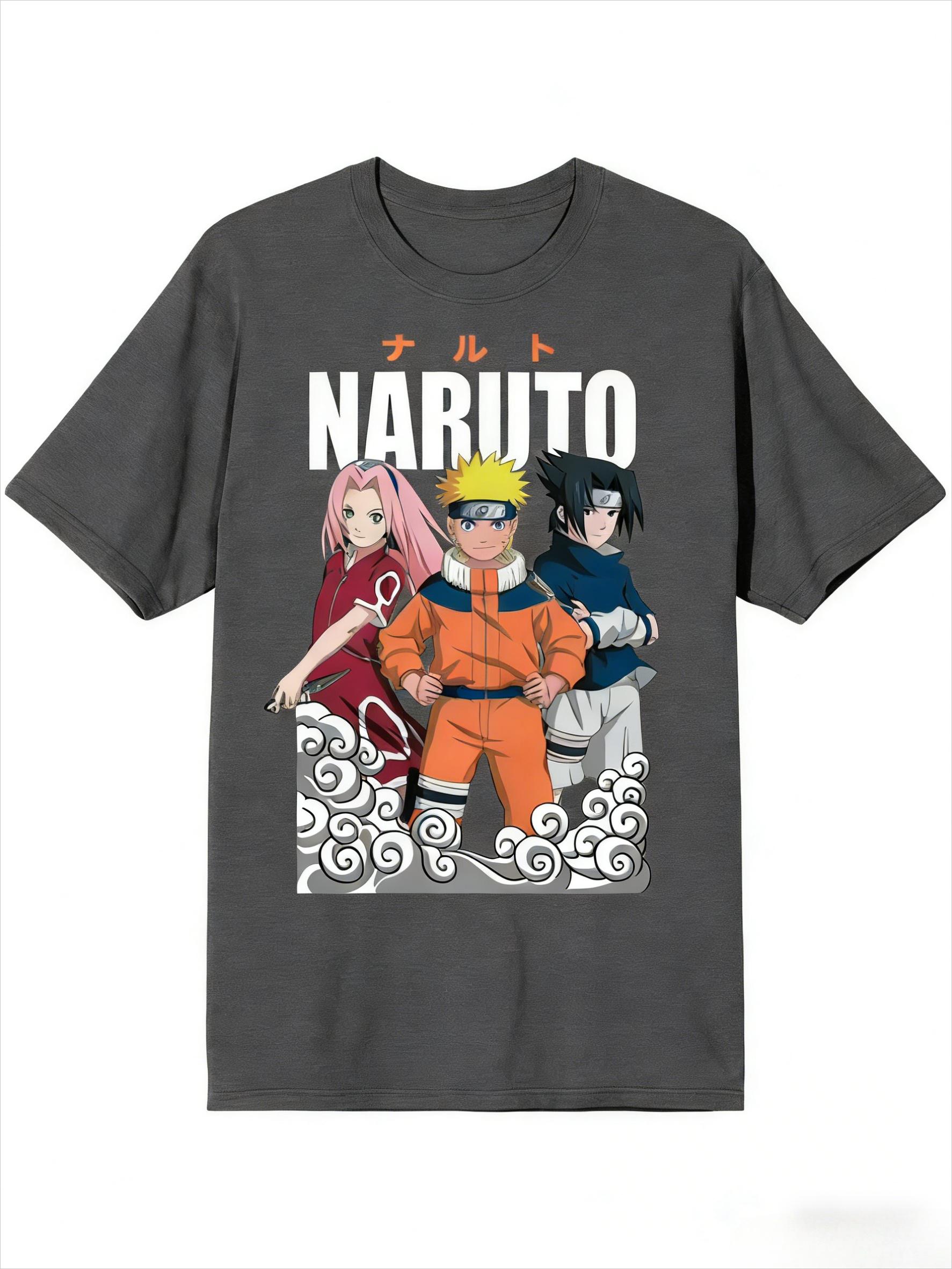 

Classic Hokage Class 7 Three Person Standing Tshirt Mens Anime Pattern Printed Short Sleeve Fashion Trendy Pure Cotton Top XL