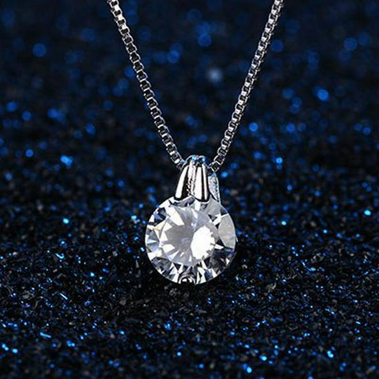 Invisible Zircon Diamond Pendant Chain for Women