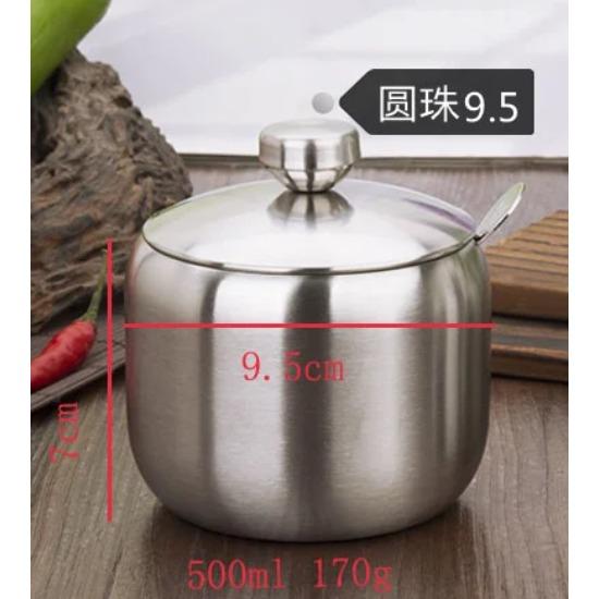 Stainless Steel Seasoning Flavor Can Sugar Box Salt Pepper Pot Kitchen Tool  BBQ Condiment Cruet Storage Spice Jar Bottle Spoon