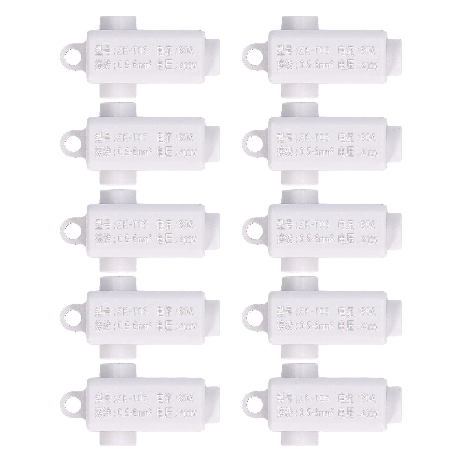 

10 шт. Т-типу спліттерного блоку, 3-стороння вбудована роз’ємна коробка високої потужності ZKT06 400 В 60 А