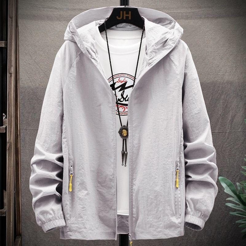 Work Jacket Men's Spring and Autumn Hooded Thin Jacket Trendy Student Summer Casual Men's Top