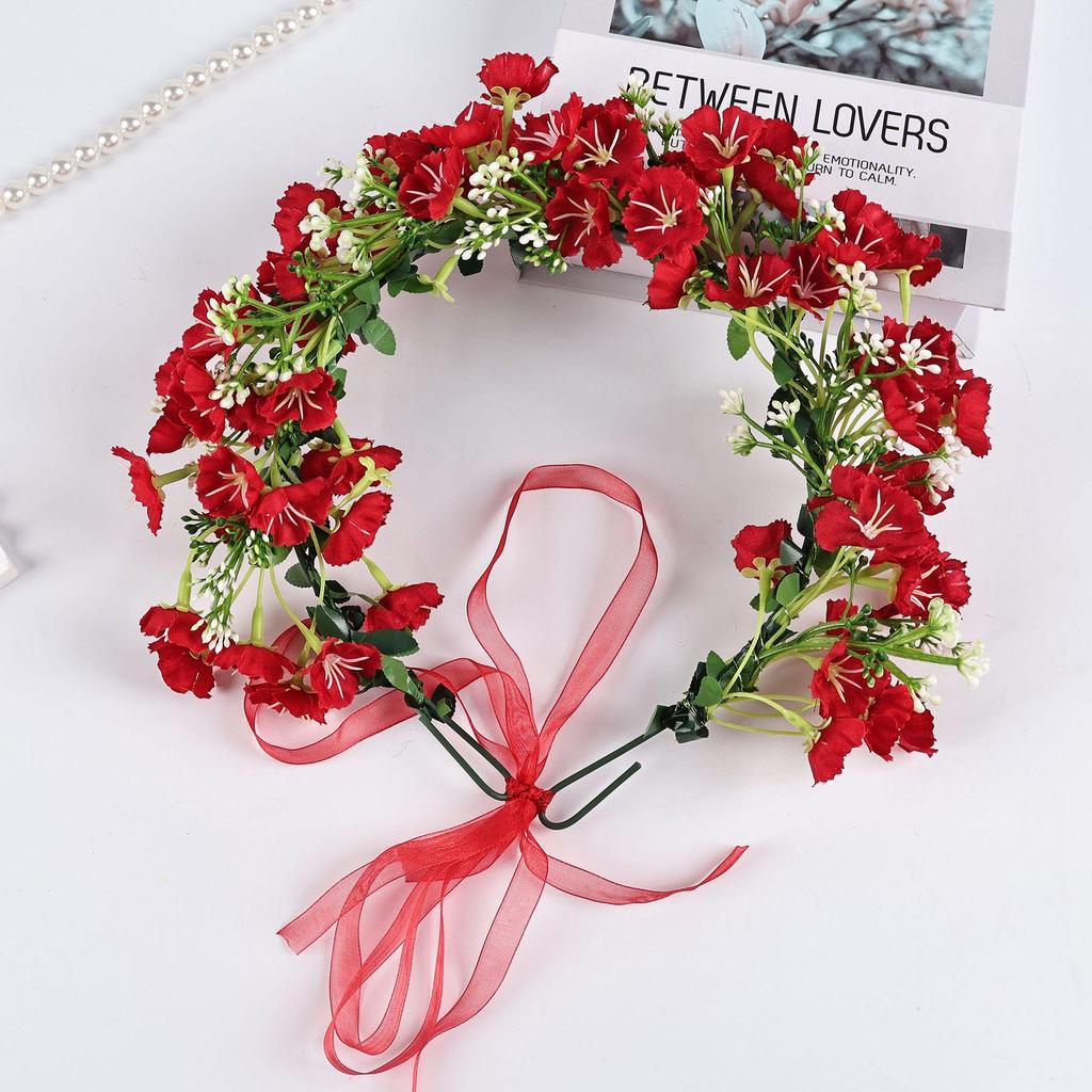 Korean Mori Girl Rattan Flower Headband - Bridal & Children’s Stage Performance Wreath