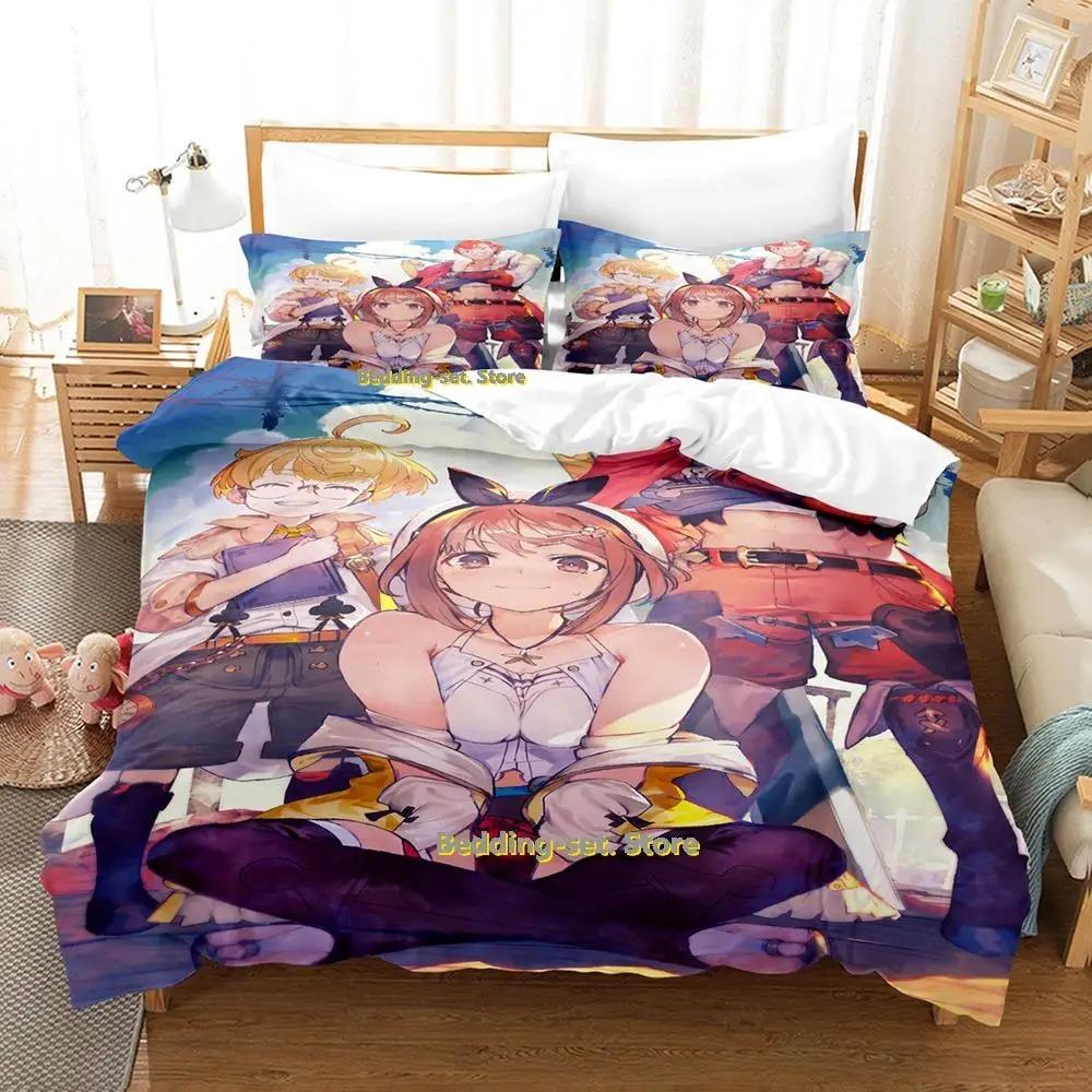 New Atelier Ryza Bedding Set Single Twin Full Queen King Size Bed Set Adult Kid Bedroom Duvetcover Sets Anime Parure De Lit Bed