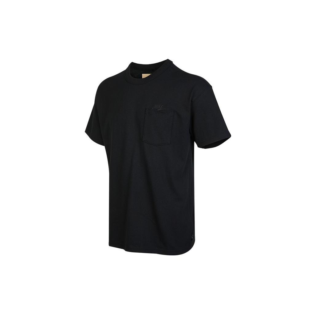 Men s Nike Solid Color Pocket Round Neck Loose Short Sleeve Black T-Shirt DQ9296-010 M