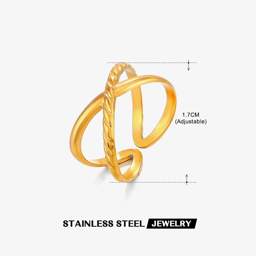 Stainless Steel Geometric Heart Leaves Ring For Women Personality Trendy Open Finger Ring Jewelry All Match