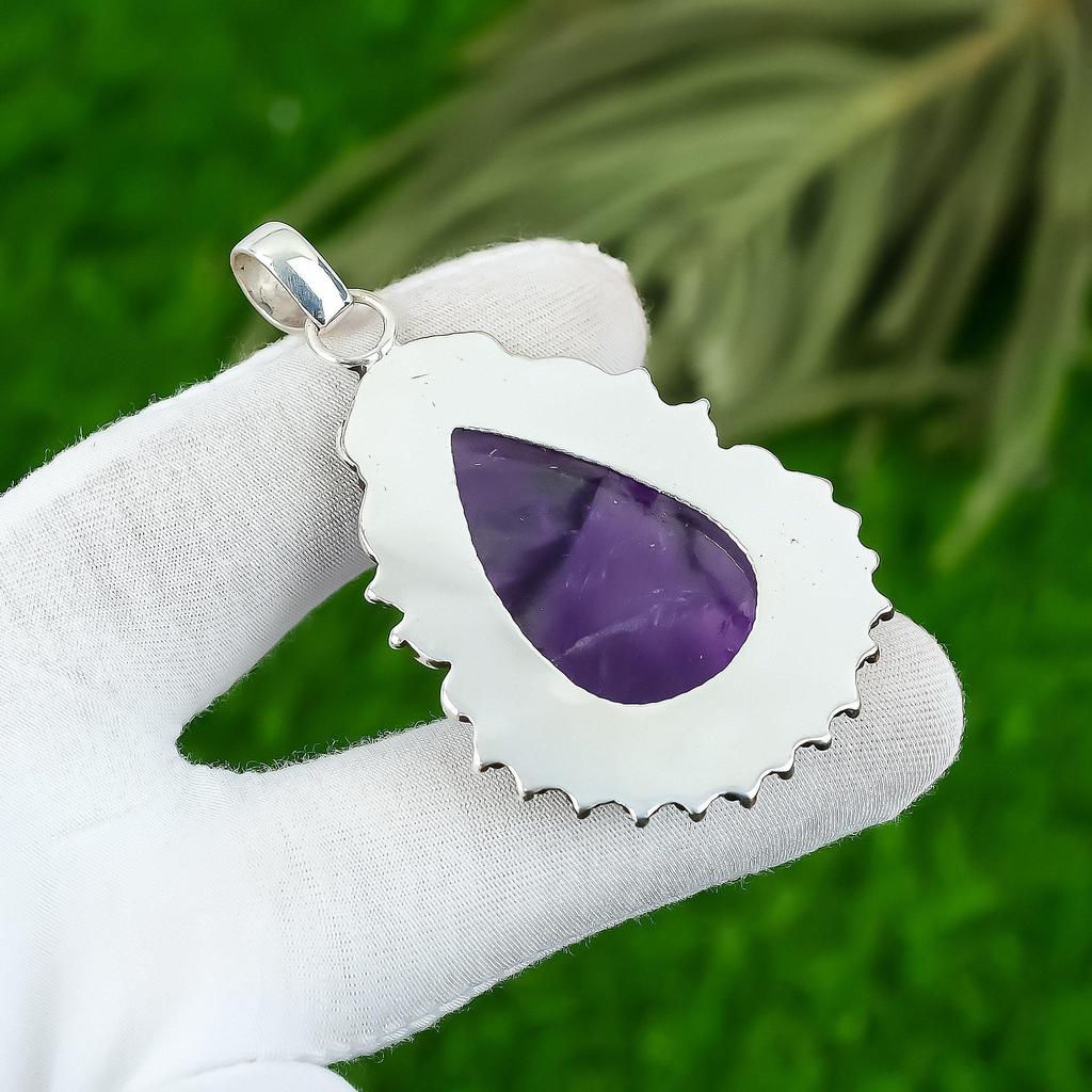 Daughters Day Sale Natural Star Amethyst Sister Pendant Jewelry Sterling Silver