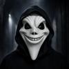 Ghost Face Mask Halloween Cosplay Costume Funny Horror Killer Scary Movie Mask with Hood for Adults