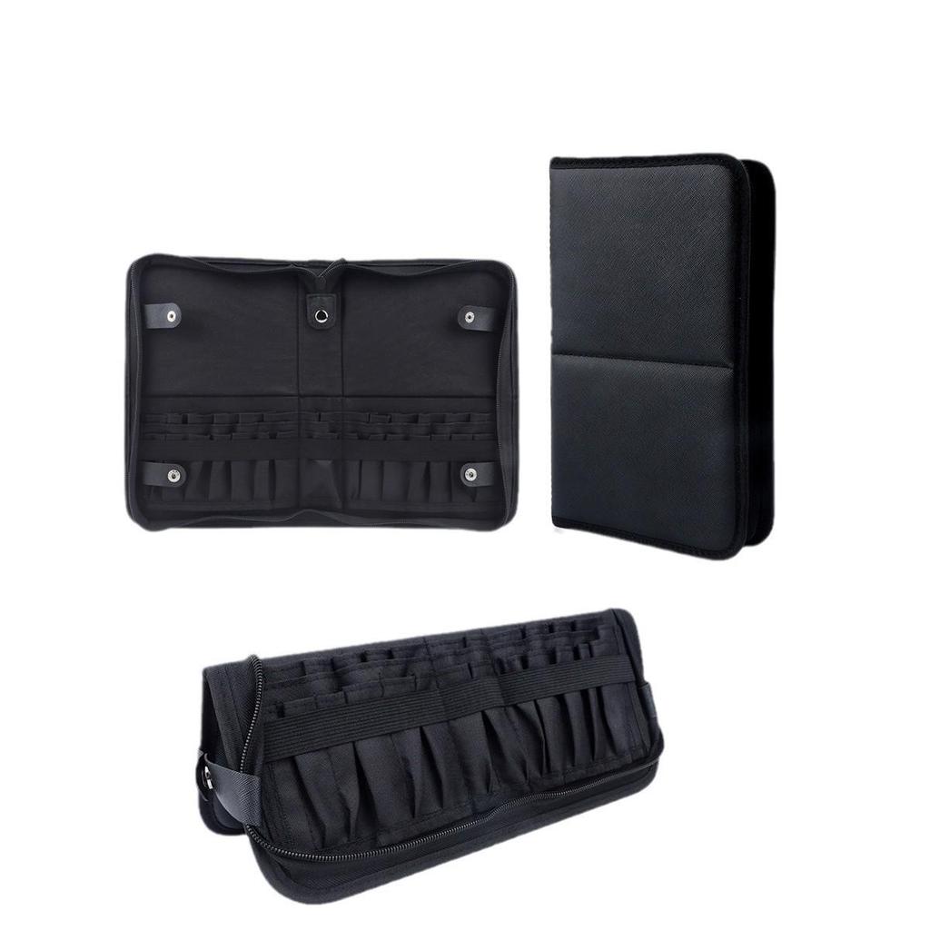 14-40 Slot Large-Capacity Foldable Makeup Brush Bag – Black