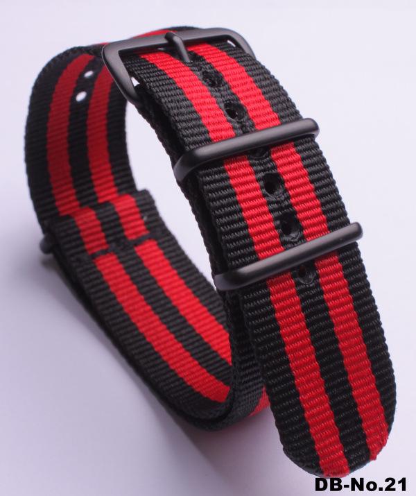 Black Nylon & Canvas Watch Strap with Vacuum-Plated Buckle