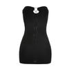 Spring 2026 European & American Style Solid Color Sexy Slim-fit Bandeau Mini Dress