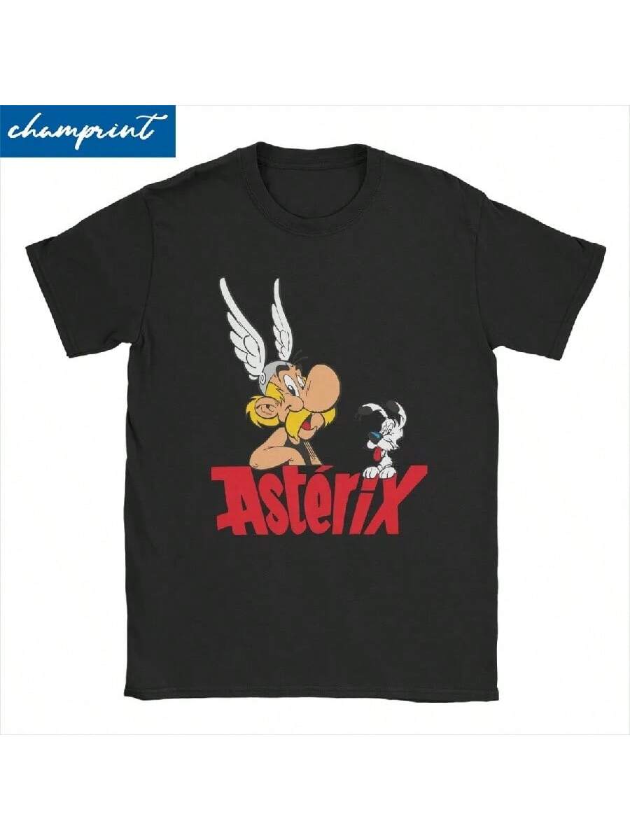 

Dogmatix Anime Cartoon Cute T-Shirts For Men Women Asterixs Obelixs Cool 100% Cotton Tees Short Sleeve T Shirts 4XL 5XL Clothes XXXXXL чёрный
