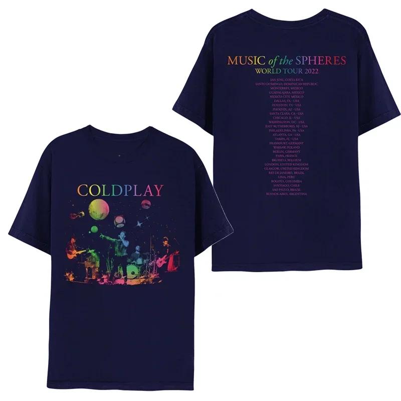 2025 Classic Coldplay Band T Shirt British Rock Music Men and Women Casual T-Shirt Short Sleeve Tee Cotton Tops Summer Clothing