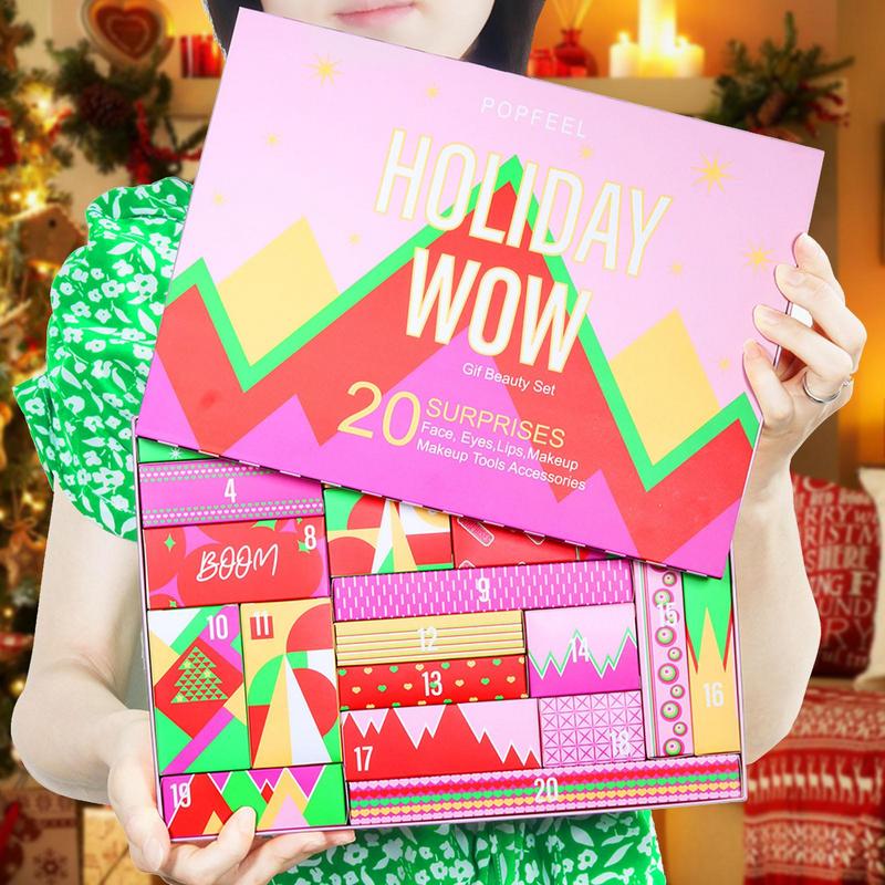 Christmas Advent Calendar 2025 Makeup Tools Countdown Calendar Gift Box Lipstick Eye Shadow Cosmetics Set Party Favors For Women