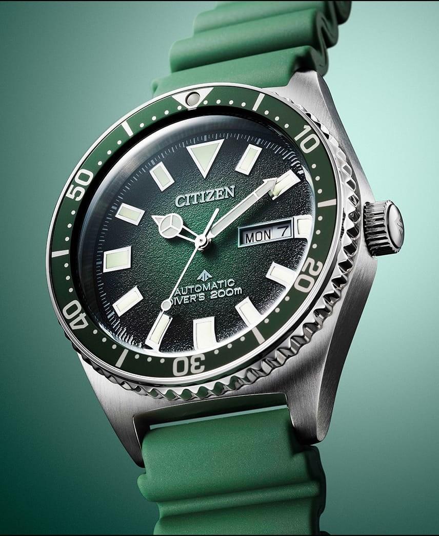 

Часы для дайвинга CITIZEN Promaster Automatic с зеленым циферблатом из нержавеющей стали 200 м NY0121-09X