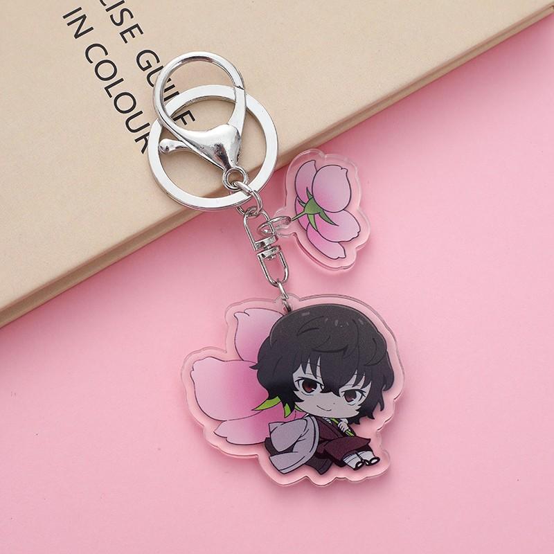 17Pcs Anime Figures Bungo Stray Dogs Acrylic Car Keychain Cute Backpack Pendant Bag Charms Accessories Decoration Holiday Gifts