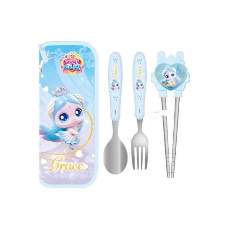Princess Catch! Teenieping Spoon, Fork & Chopsticks Set (Heartsping , Claireping, Boniping, Graceping, Silkping) (24 Options)