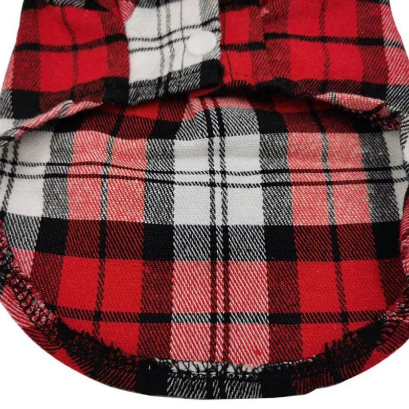 Summer Pet Shirt British Style Plaid Dog Vest Clothes For Small Dogs Chihuahua Cotton Puppy Shirt