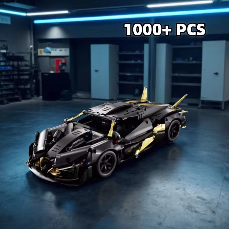 1000+pcs Black Racing Car JZH021 Model Building Blocks Set Creative Supercar MOC Technical Brick Puzzle Toy for Ages 10+ Birthda