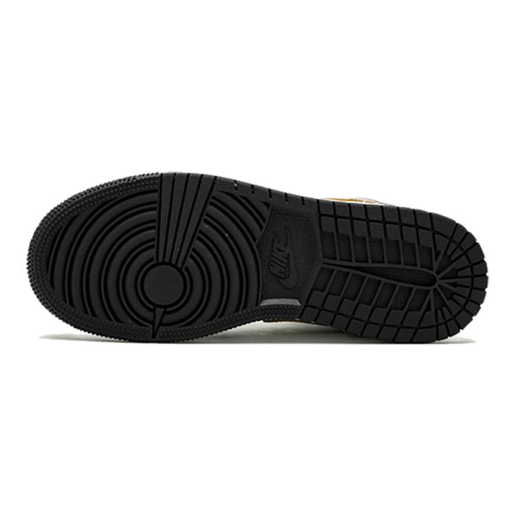 Jordan 1 Mid Patent Schwarz Weiß Gold GS BQ6931-007